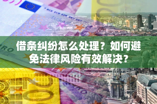 北京借条纠纷怎么处理？如何避免法律风险有效解决？