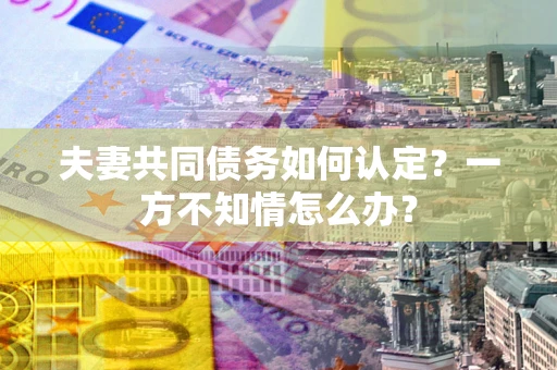 北京夫妻共同债务如何认定？一方不知情怎么办？