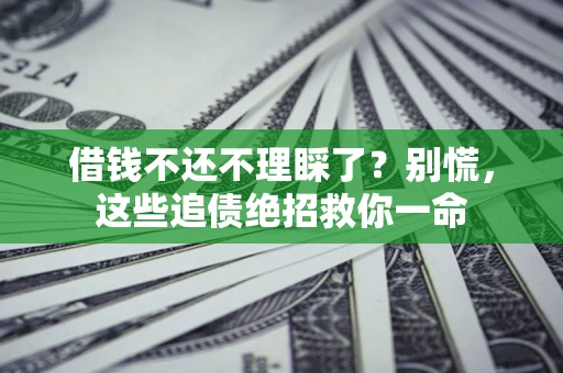北京借钱不还不理睬了？别慌，这些追债绝招救你一命